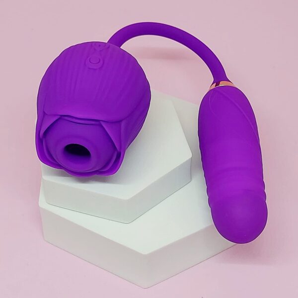 Vibrador Rosa Vai e Vem Com Sugador