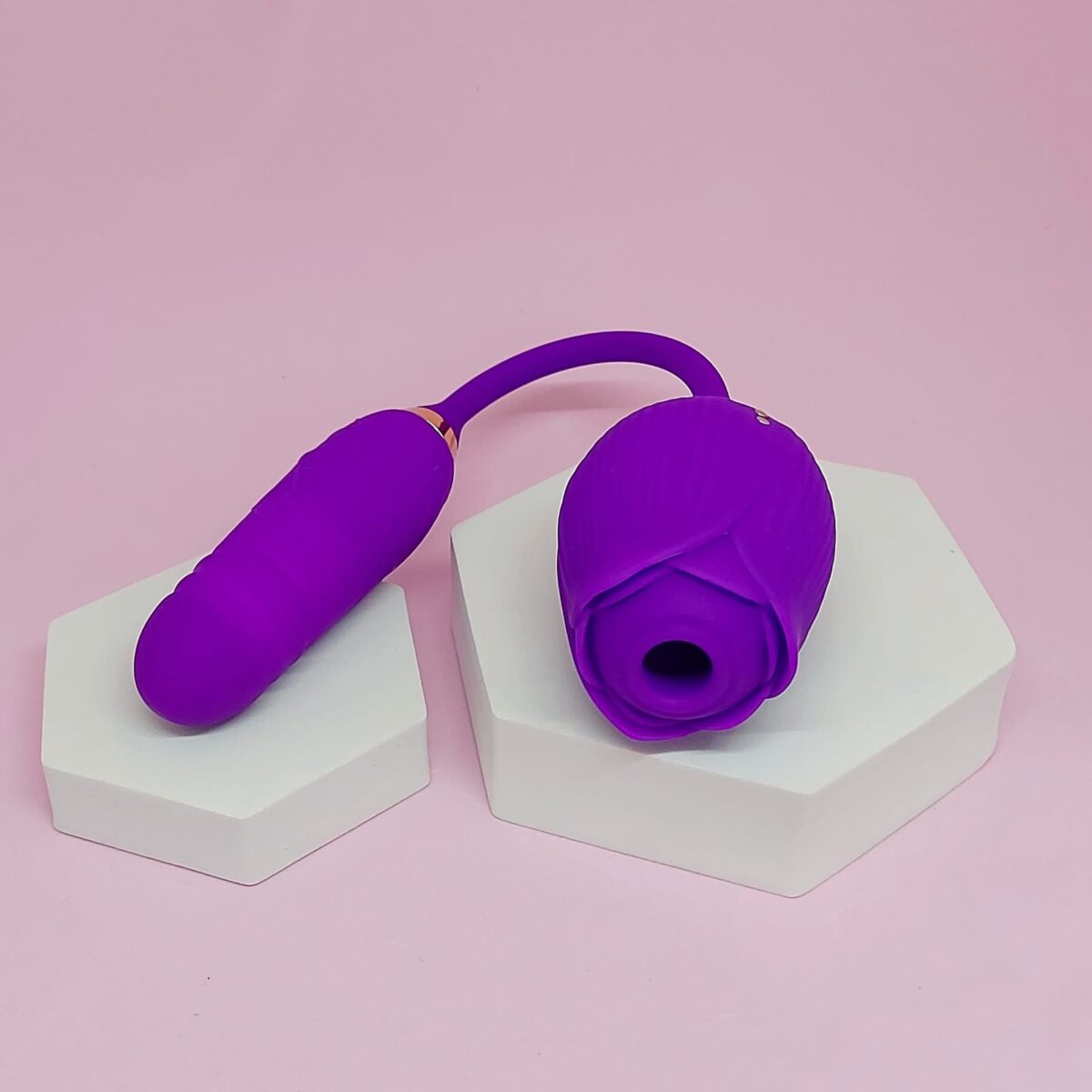 Vibrador Rosa Vai e Vem Com Sugador - Imagem 5