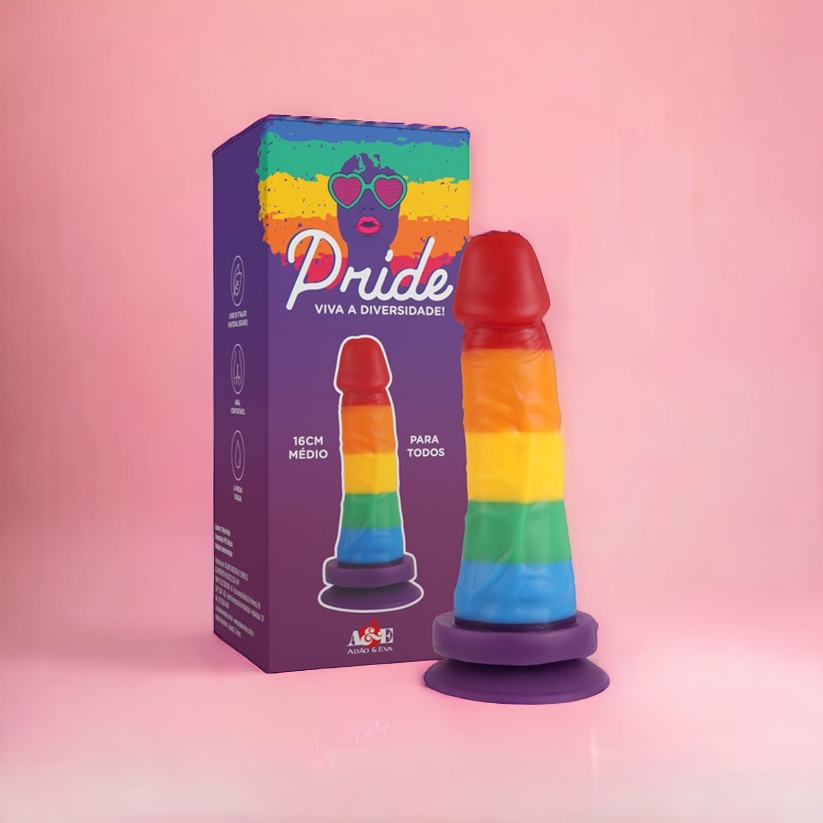 Pênis Realístico Linha Pride Com Ventosa 16cm Pênis Realístico Linha Pride Com Ventosa 16cm