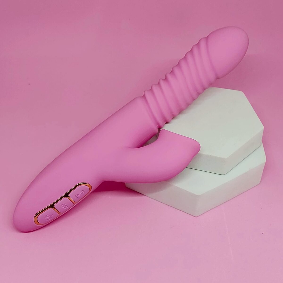Vibrador Vai e Vem de Ponto G e Clitóris Com Aquecimento Dibe