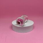 Plug Anal de Vidro com Pedra Rosa – Estímulo Sofisticado e Elegante