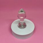 Plug Anal de Vidro com Pedra Rosa – Estímulo Sofisticado e Elegante