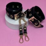 Algema de Luxo com Corrente Removível – Couro Legítimo - Domínio com Sofisticação