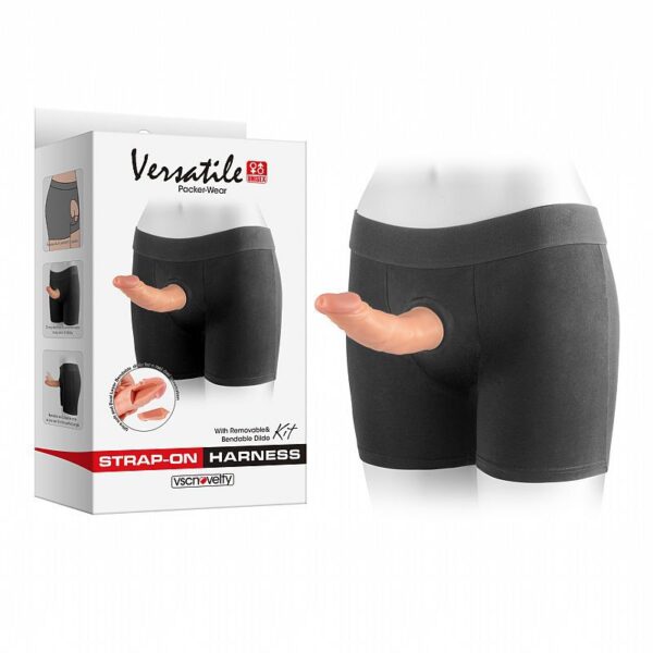 Cinta Peniana Boxer Harness 2 Velty com Prótese 21 cm – Strap On Confortável para Pegging