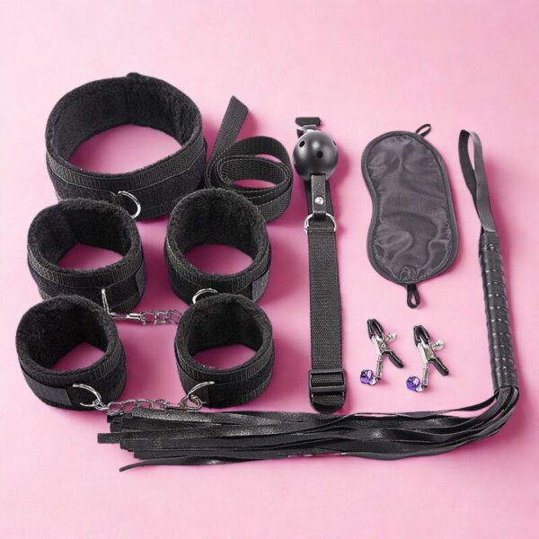 Kit Sado Bondage Completo com 8 Itens para Jogos de Dominação