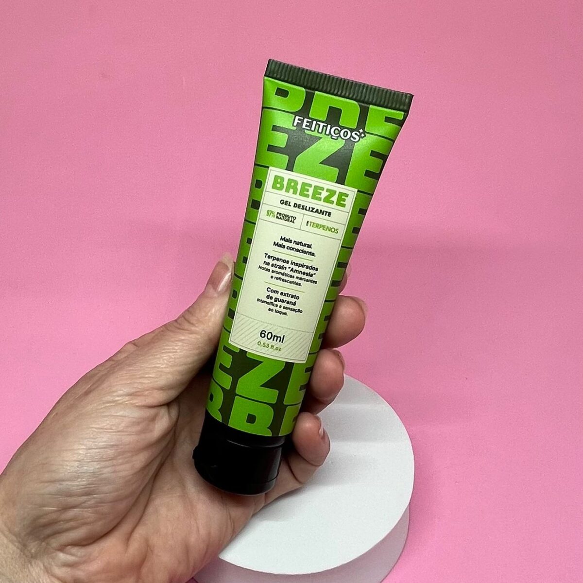 Breeze Gel Deslizante com Terpenos Inspirados na Strain Amnesia 60ml | Lubrificante Íntimo de Longa Duração com Ácido Hialurônico