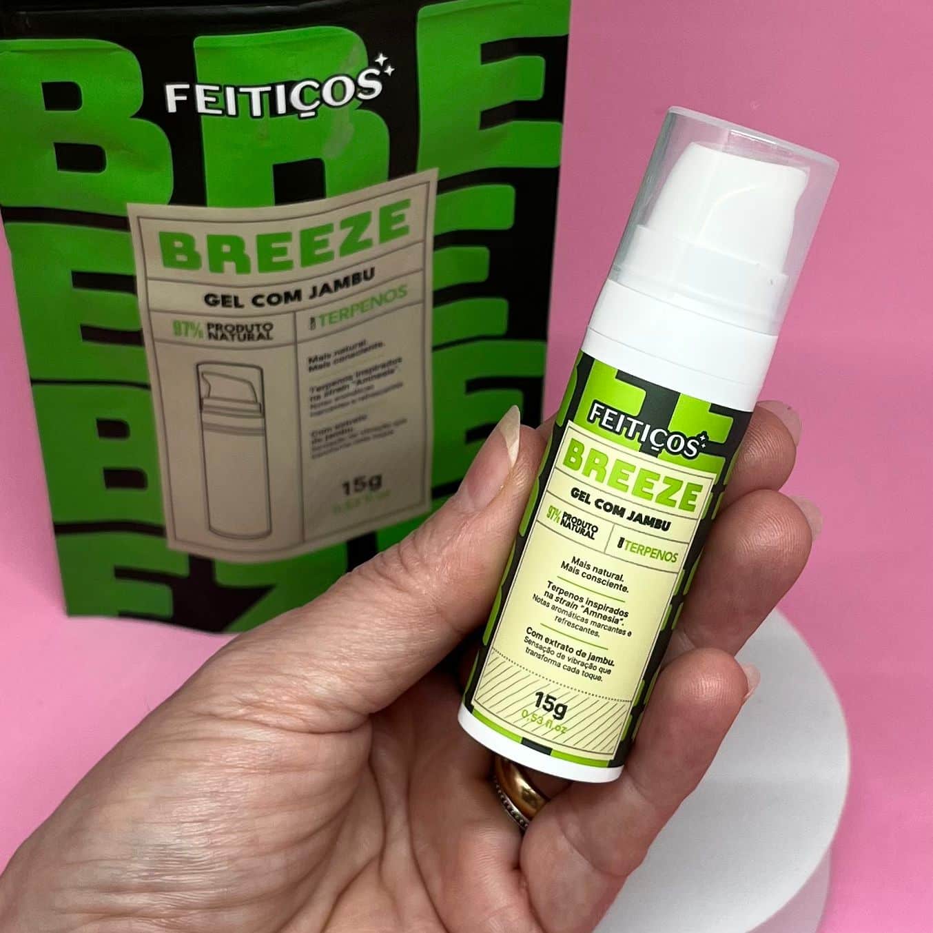 Breeze Gel Excitante com Jambu e Terpenos Inspirados na Strain Amnesia 15g | Estimulante Sensorial de Alta Intensidade