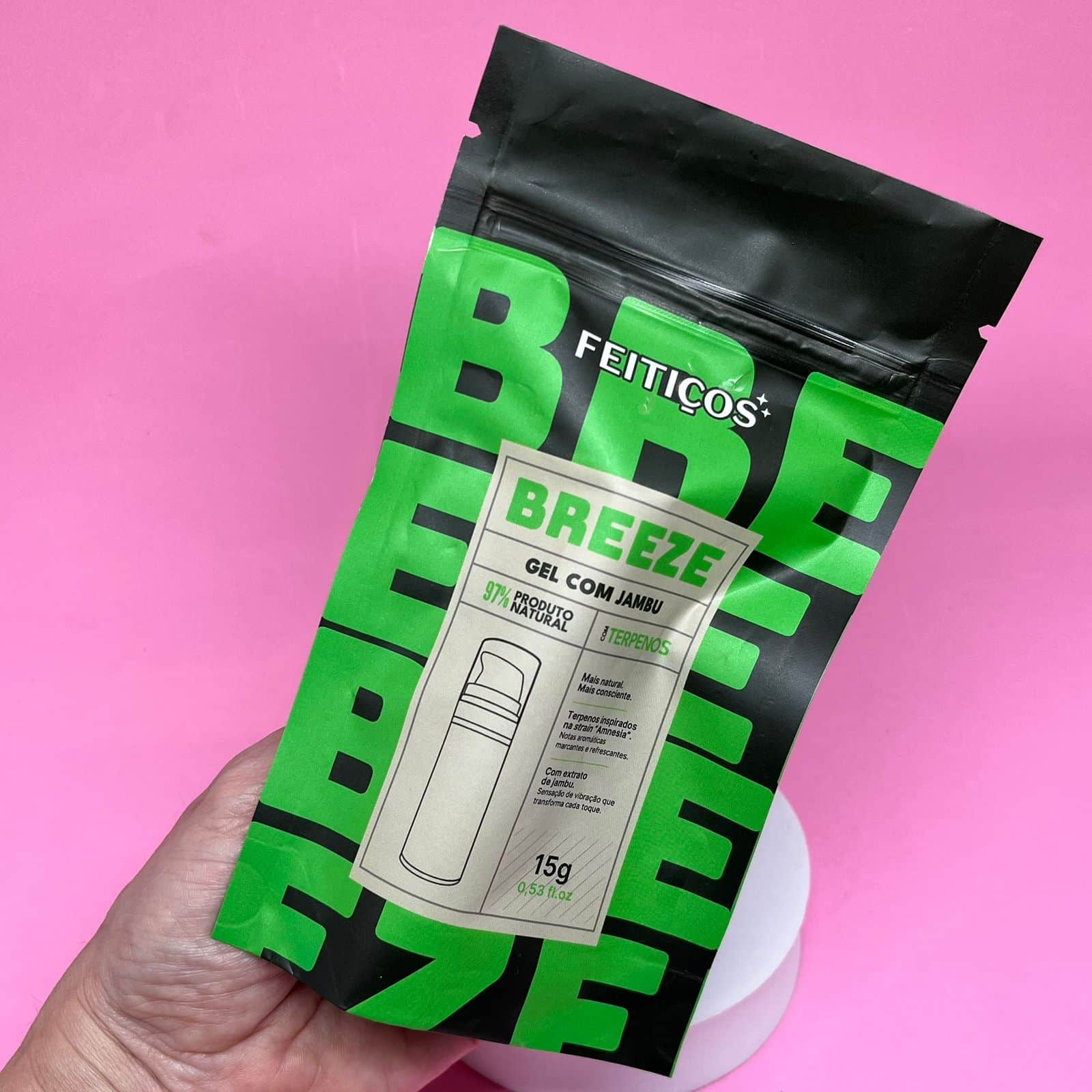 Breeze Gel Excitante com Jambu e Terpenos Inspirados na Strain Amnesia 15g | Estimulante Sensorial de Alta Intensidade