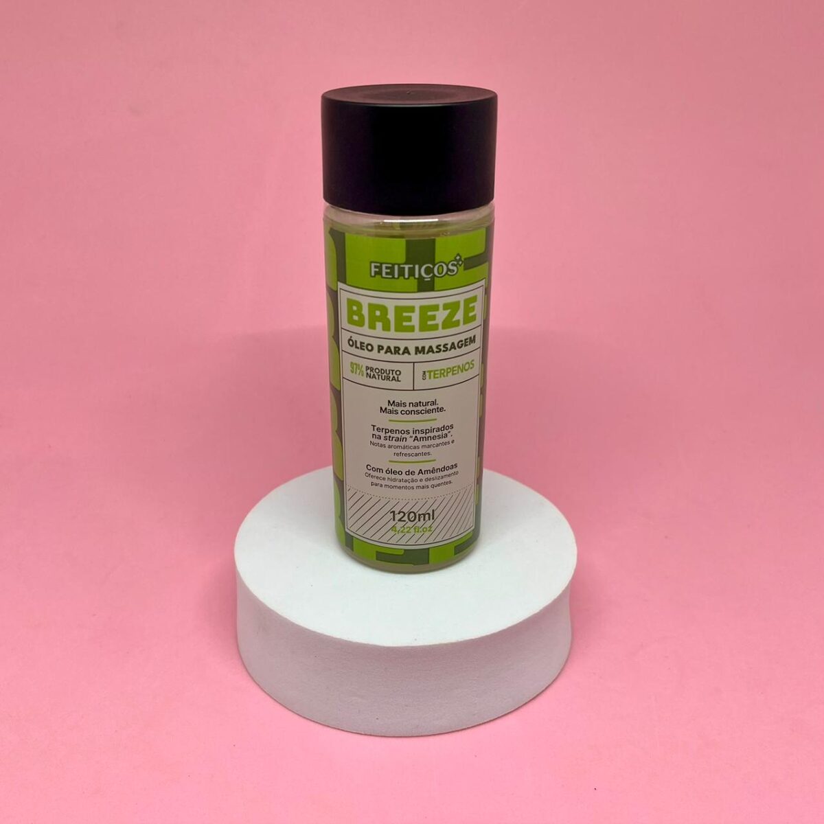 Breeze Óleo Corporal Beijável com Terpenos Inspirados na Strain Amnesia 120ml | Óleo de Massagem Sensual Hidratante de A