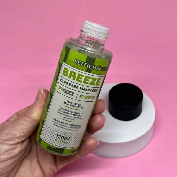 Breeze Óleo Corporal Beijável com Terpenos Inspirados na Strain Amnesia 120ml | Óleo de Massagem Sensual Hidratante de A