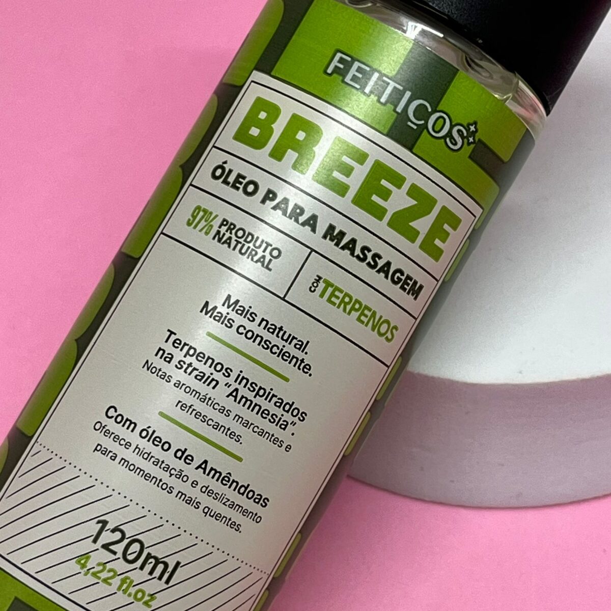 Breeze Óleo Corporal Beijável com Terpenos Inspirados na Strain Amnesia 120ml | Óleo de Massagem Sensual Hidratante de A