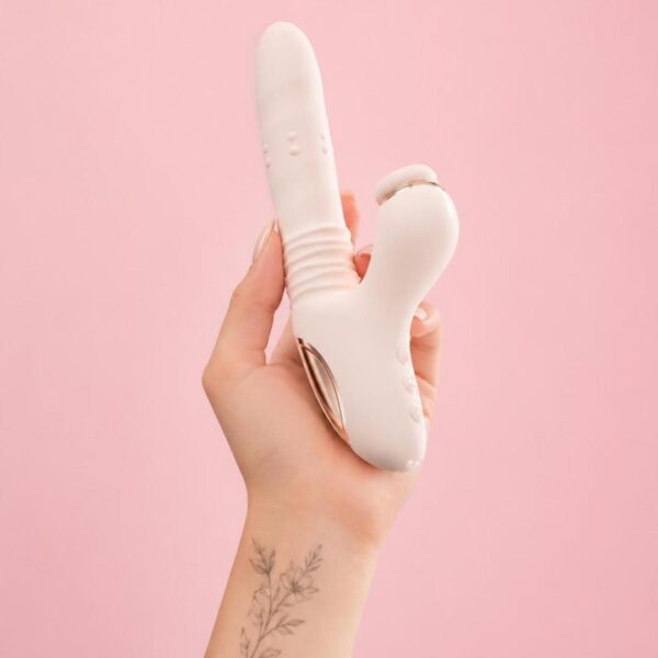 Vibrador Ponto G e Clitóris Aura App Control com Vai e Vem, Rotação e Aquecimento | Estímulo Inteligente 10 Modos SI
